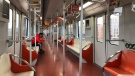 Riding a nearly empty subway train in Shanghai, China, on Jan. 25, 2020. (Fu Ting / AP)