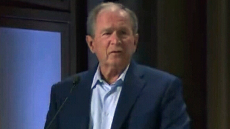Bush jokes after gaffe about Ukraine invasion
