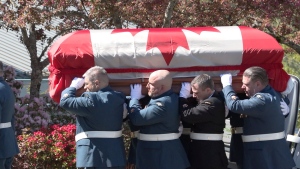 A funeral was held for renowned Canadian fighter ace James Francis "Stocky" Edwards on May 20, 2022. (CTV News)