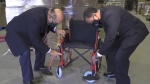 The two charities are hoping to send 100 wheelchairs to Ukraine. (TheCdnWheelchair / YouTube)