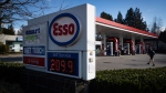 A sign displays the price of a litre of regular-grade gasoline at an Esso gas station in Vancouver, March 8, 2022. THE CANADIAN PRESS/Darryl Dyck