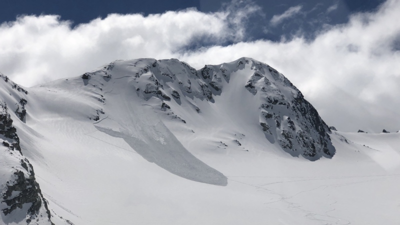 An avalanche on Mount Pattison in the backcountry near Whistler is seen on May 20, 2022. (Whistler Search and Rescue)