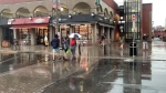Spring rain in the ByWard Market. (CTV News Ottawa)