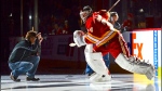 Photographer Gerry Thomas captures a shot of Calgary Flames (former) goaltender Miika Kiprusoff as he skates onto the ice. (Courtesy Gerry Thomas)