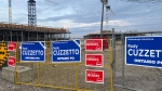 Election signs are seen outside a construction site in Mississauga. (Chris Fox/CP24)
