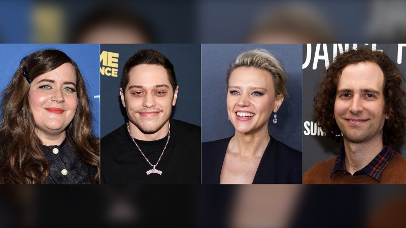 This combination of photos shows cast members from "Saturday Night Live," from left; Aidy Bryant, Pete Davidson, Kate McKinnon and Kyle Mooney. (AP Photo)