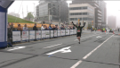 Nathan Ryan O Hehir placed first among the male racers, finishing the 42 kilometre race in two hours 42 minutes and 27 seconds. (Photo: Sarah Plowman/CTV News)