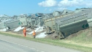 A total of 43 CP Rail cars carrying potash were involved in a derailment east of Fort Macleod on May 22, 2022. (Photo contributed)