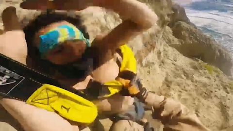 A California man had to be rescued after being stuck hundreds of feet in the air, while clinging onto a 500-foot cliff.