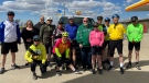 Bicycle enthusiasts and Sask. Knights of Columbus members made the 100 mile trek in support of Sister of St. Joseph. (Luke Simard/CTV News Regina)
