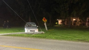 Two vehicle collision causes all traffic on Blackwell Road between Modeland Road and Metcalfe Drive to close. (Source: Sarnia Police Service)