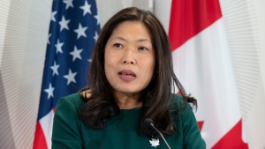 FILE - Minister of Economic Development, Minister of International Trade and Minister of Small Business and Export Promotion Mary Ng speaks during a joint news conference with United States Trade Representative Katherine Tai, not shown, in Ottawa, Thursday, May 5, 2022. THE CANADIAN PRESS/Adrian Wyld