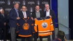 The Edmonton Oilers and Hockey Edmonton announced the new talent partnership at Rogers Place on Monday, May 23, 2022 (CTV News Edmonton/Brandon Lynch).