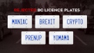 Rejected licence plates