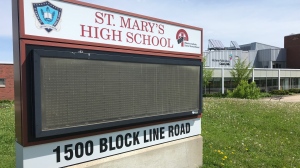 St. Mary's High School in Kitchener. (Dan Lauckner/CTV Kitchener) (May 24, 2022)