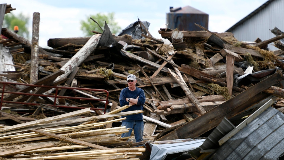 Major storm destroyed a barn in Cheney, Ont.