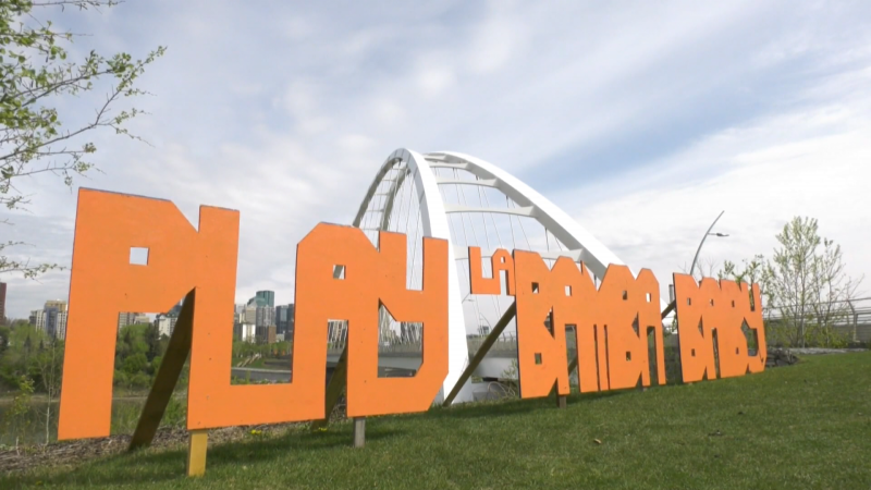 'Play La Bamba Baby' – an homage to Joey Moss – is the latest giant orange sign to turn up in support of the Edmonton Oilers.