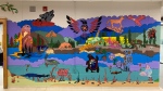 A mural based on the theme 'Water is Life' now adorns one of the walls at Waverly Drive Public School in Guelph. (Stephanie Villella/CTV Kitchener)