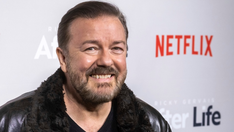 Ricky Gervais appears at a screening of Netflix's 'After Life' in New York on March 7, 2019. (Photo by Charles Sykes/Invision/AP, File)