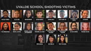 A photo of the children and two teachers killed in the Texas school shooting that took place at Robb Elementary School on Tuesday, May 24, 2022.

