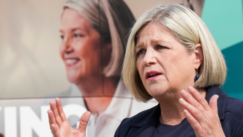 NDP leader Andrea Horwath makes a campaign stop in Toronto on Wednesday, May 25, 2022. THE CANADIAN PRESS/Nathan Denette