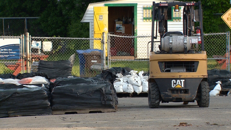 The city of Gatineau is offering sandbags for residents living along the Gatineau River. (Aaron Reid/CTV News Ottawa)