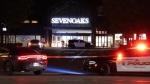 Police are investigating a homicide outside an Abbotsford mall on May 25, 2022. 