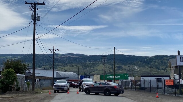 Carrier and Sarcee streets blocked off after an ammonia leak in Kamloops, B.C. (Kristen Holliday/Castanet)