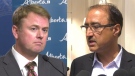 Alberta Justice Minister Tyler Shandro and Edmonton Mayor Amarjeet Sohi (CTV News Edmonton).