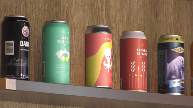 Several varieties of Manitoba Craft Beer are pictured at the Cargo Bar in Winnipeg. A new bill from the Manitoba government would allow more private alcohol sales if passed, including a pilot project at grocery and convenience stores. (CTV News Winnipeg file photo)
