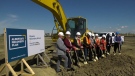 Sod turning at the future site of Ohpaho School in Leduc.