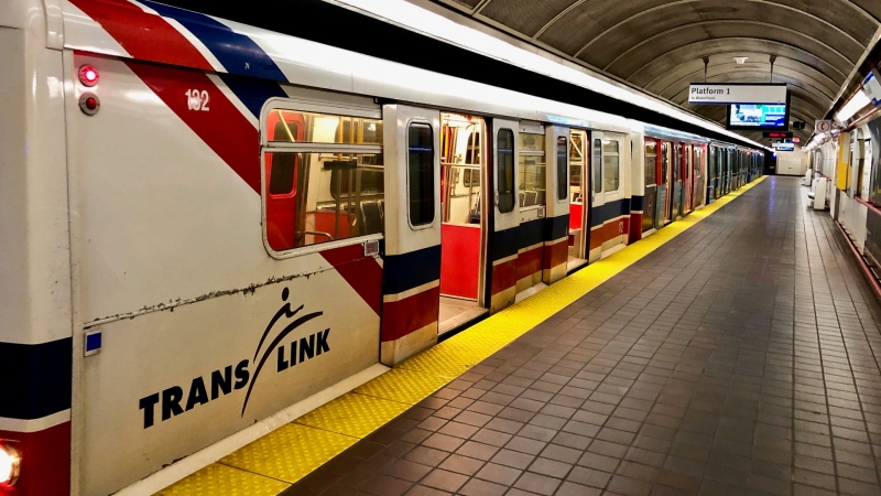 The platform at Granville SkyTrain Station is seen in a 2019 file image. (Shutterstock) 