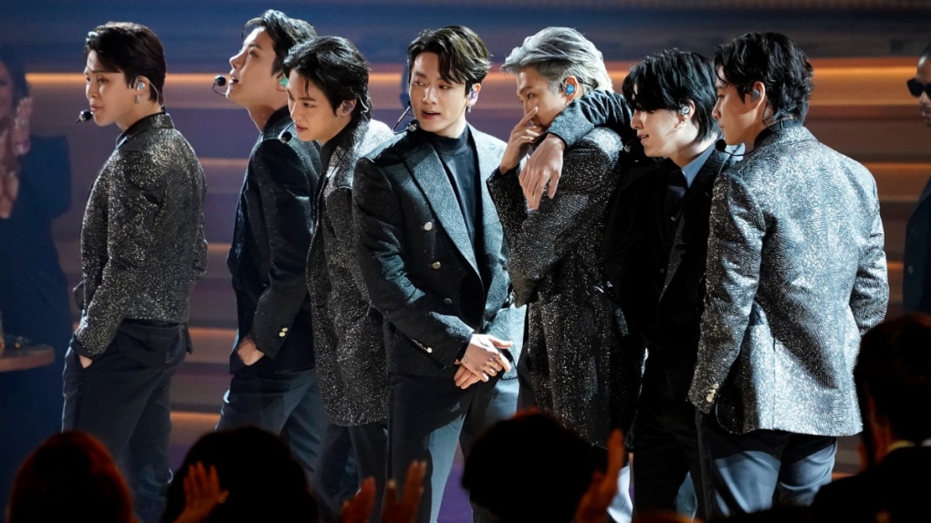 BTS perform at the Grammy Awards