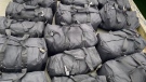 U.S. authorities said they recovered 28 duffel bags of methamphetamine from the boat on Wednesday, May 25, 2022. (U.S. Customs and Border Patrol)