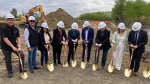 Officials from all three levels of government officially break ground on Edmonton's Valley Line West project on May 27, 2022, at Lewis Farms. 