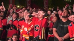 Flames fans view Game 5 in the Red Lot on Thursday, May 26, 2022.