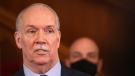 B.C. Premier John Horgan speaks at a news conference on Feb. 25, 2022. THE CANADIAN PRESS/Chad Hipolito
