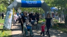 Hundreds of people were walking for the Alzheimer’s Society of Southwestern Ontario around the London, Ont. region on Saturday, May 28, 2022. (Brent Lale/CTV News London)