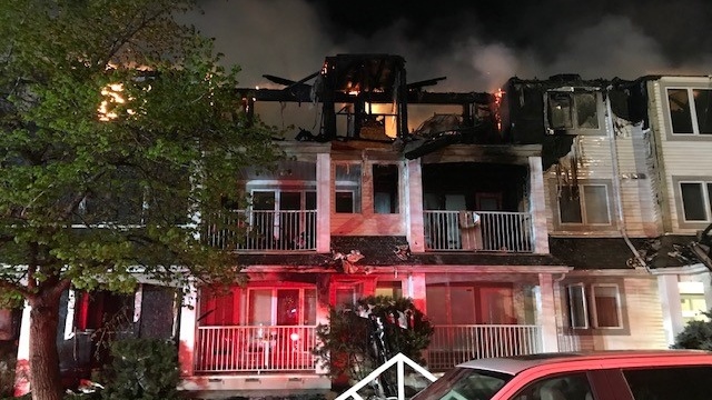 An apartment building on 108th Street W destroyed by overnight fire. (Courtesy: Saskatoon Fire Department)