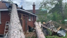 A home in Ottawa's Merivale Gardens neighbourhood one week after a devastating storm hit Ottawa. (Jackie Perez/CTV News Ottawa)