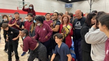 Wrestler Jacques Rougeau visited a high school in Montreal to speak about bullying and his journey.