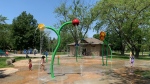 Splashpad at Jackson Park in Windsor, Ont. on Monday, May 30, 2022. (Chris Campbell/CTV News Windsor)