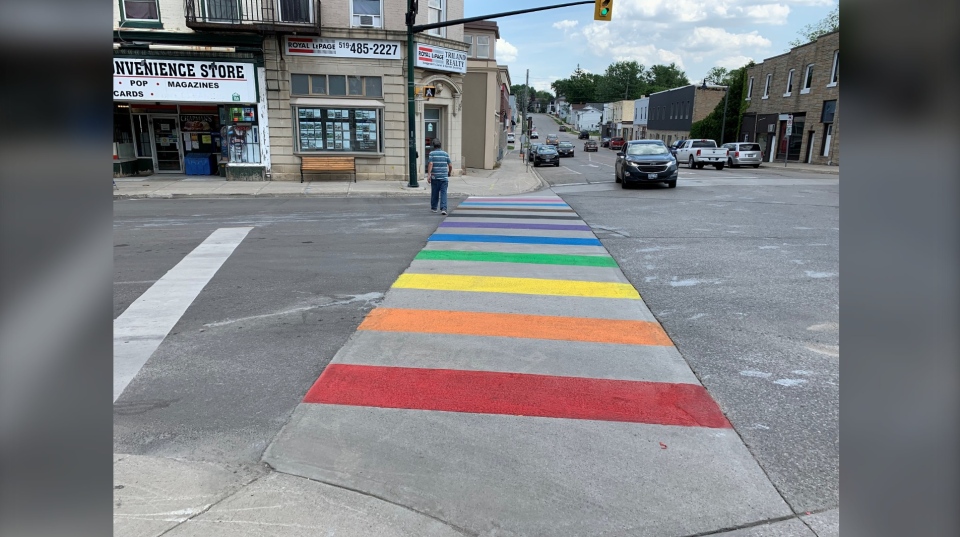 Pride sidewalk Ingersoll - May 2022