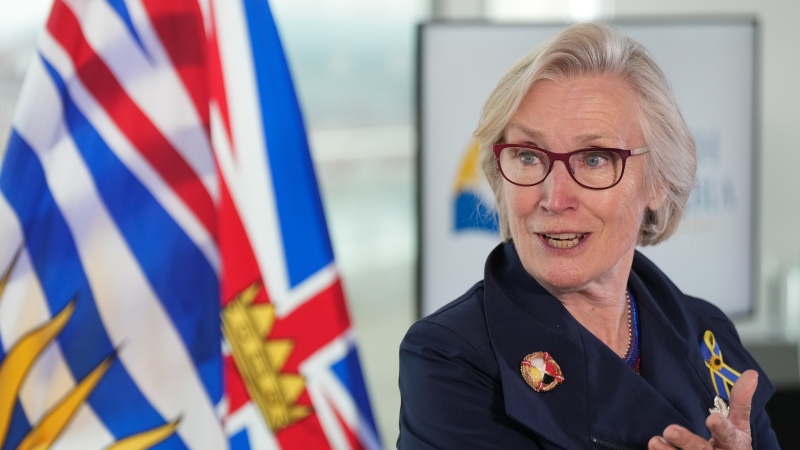 Federal Minister of Mental Health and Addictions and Associate Minister of Health Carolyn Bennett speaks during a news conference after British Columbia was granted an exemption to decriminalize possession of some illegal drugs for personal use, in Vancouver, on Tuesday, May 31, 2022. THE CANADIAN PRESS/Darryl Dyck 