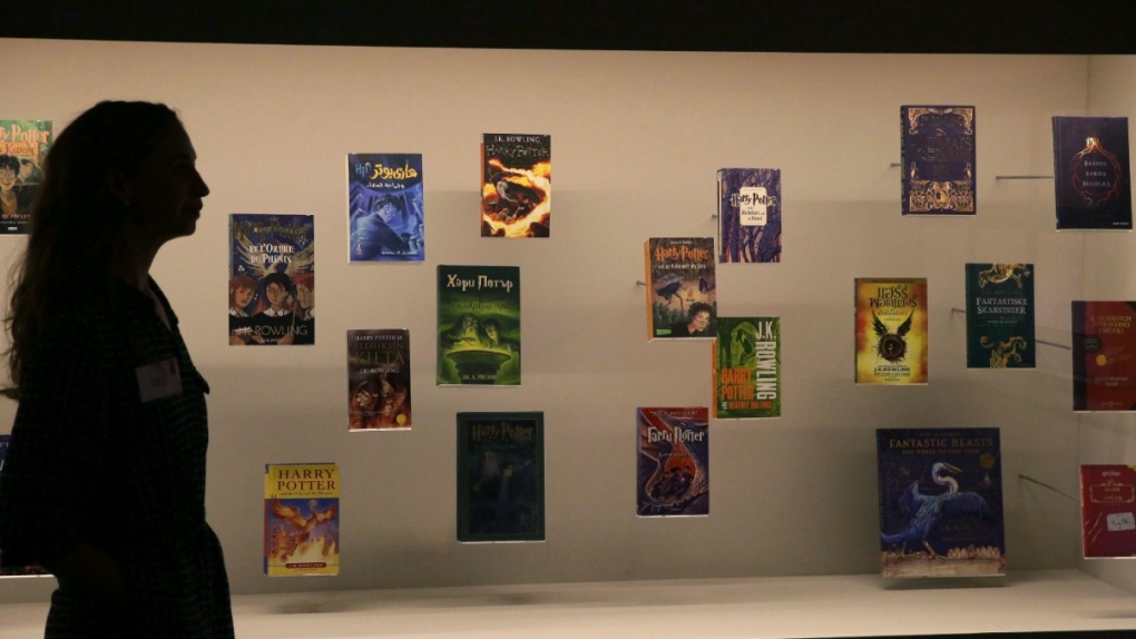 Harry Potter books display at the British Library