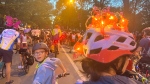 The Tour la Nuit ride in Montreal brought out thousands of cyclists. (Daniel J. Rowe/CTV News)