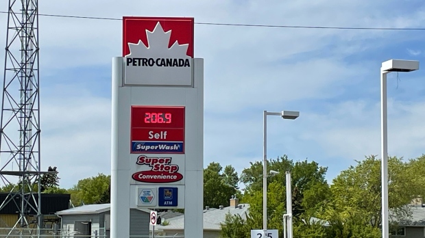 Gas prices in Regina reached yet another historic high on Monday, June 6, 2022. (KatherineSyrota/CTVNews)  