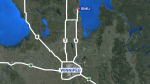 Map showing location of Gimli, Man. (CTV News Winnipeg Graphic)