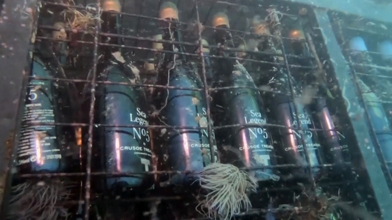 Winery ages its wine in underwater cages