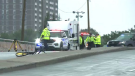 Ottawa police are investigating a collision involving a cyclist on Greenbank Road. (Jim O'Grady/CTV News Ottawa)